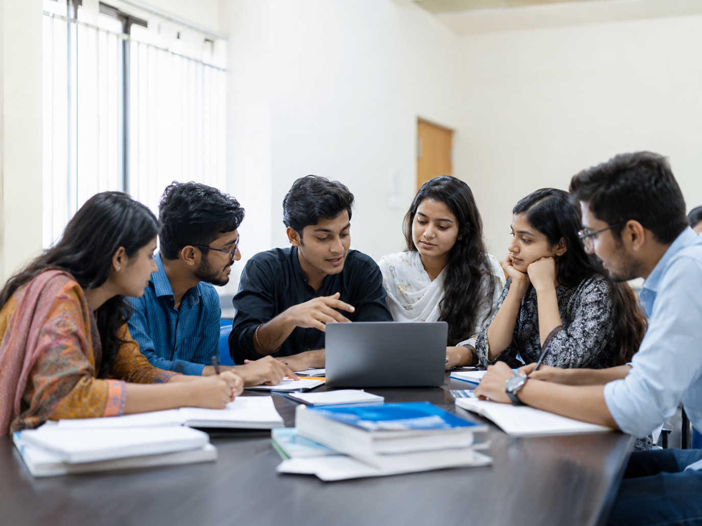 Adult learners in a group Spoken English session